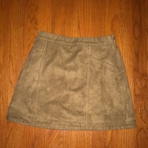 Brown suede skirt